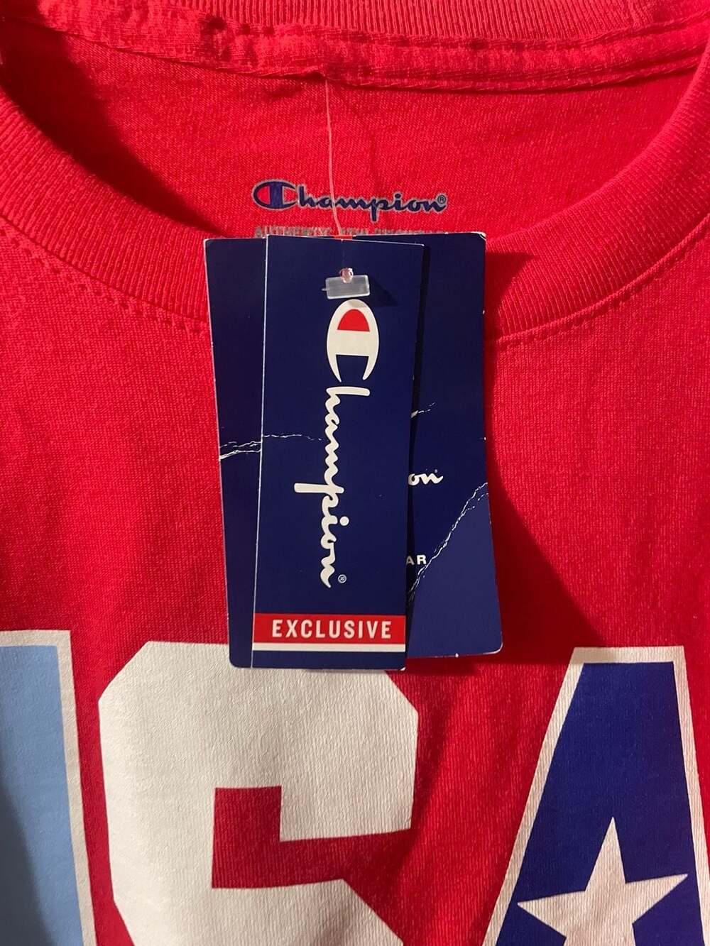 Champion Small Classic Graphic USA T-Shirt Red - Picture 2 of 7
